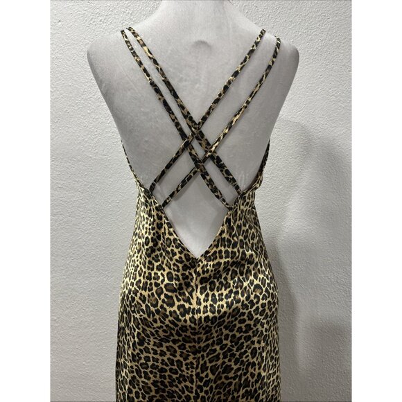 VICTORIA'S SECRET Leopard Print Satin Women's Maxi Dress M  Lingerie - Picture 7 of 16